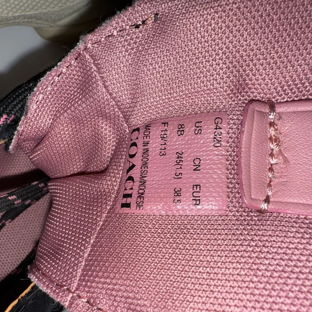 COACH C265 Hiker Sneakers Black Pink Suede Mesh Chunky High Top G4320